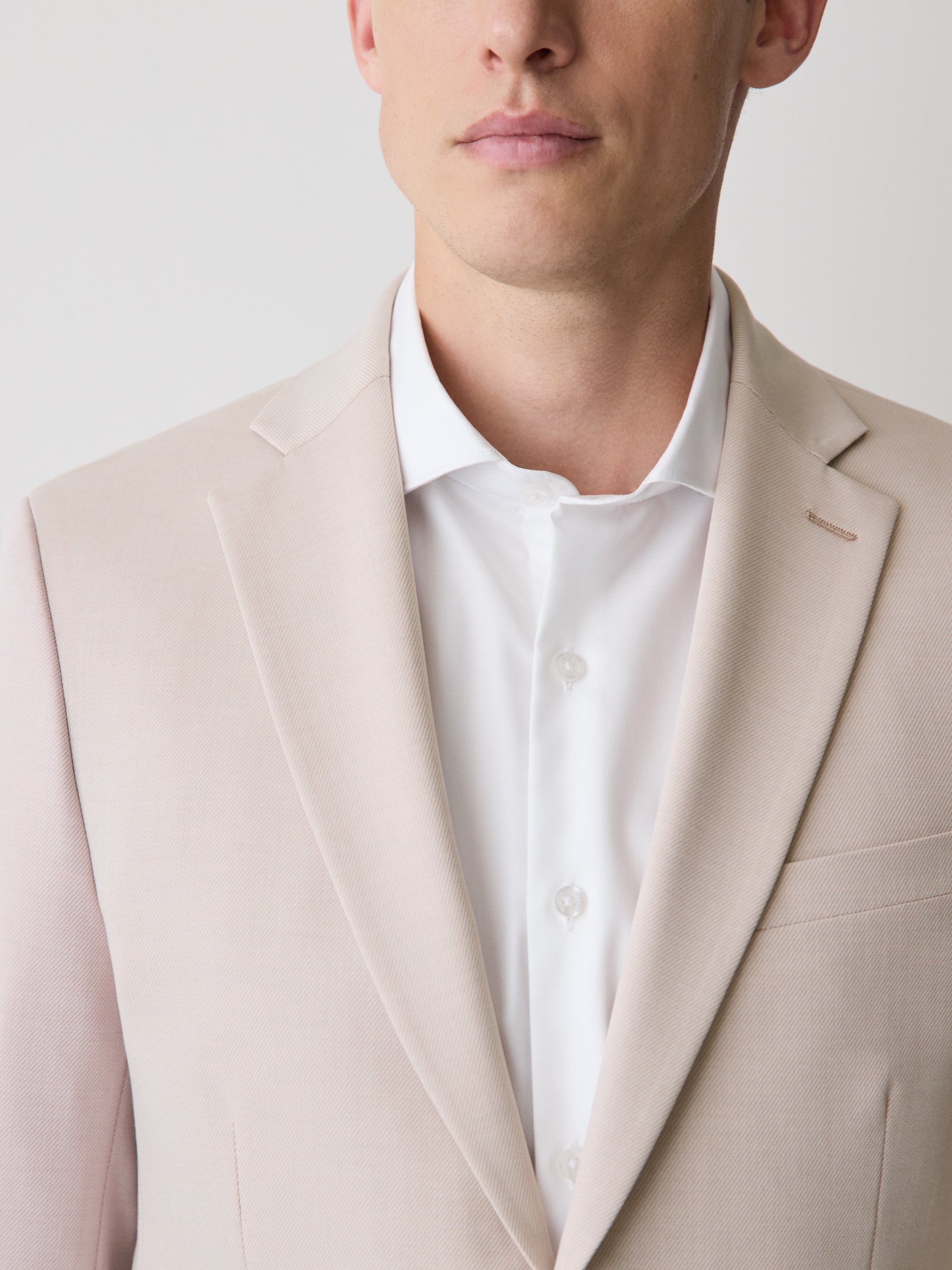 Slim-Fit Light Pink Suit Blazer