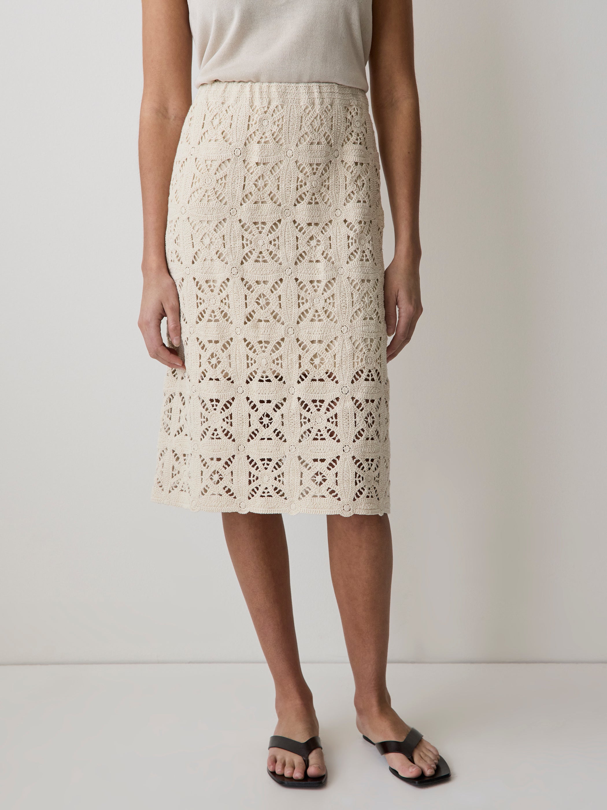 Straight Crochet Midi Skirt