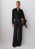 Woven Denim High Rise Ultra Wide Pant