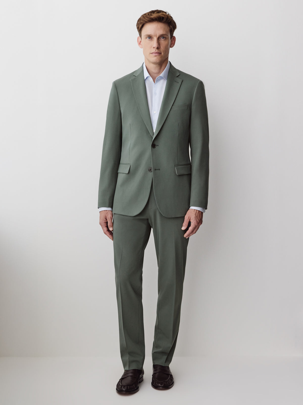 Slim Fit Woven Blazer in Northern Teal