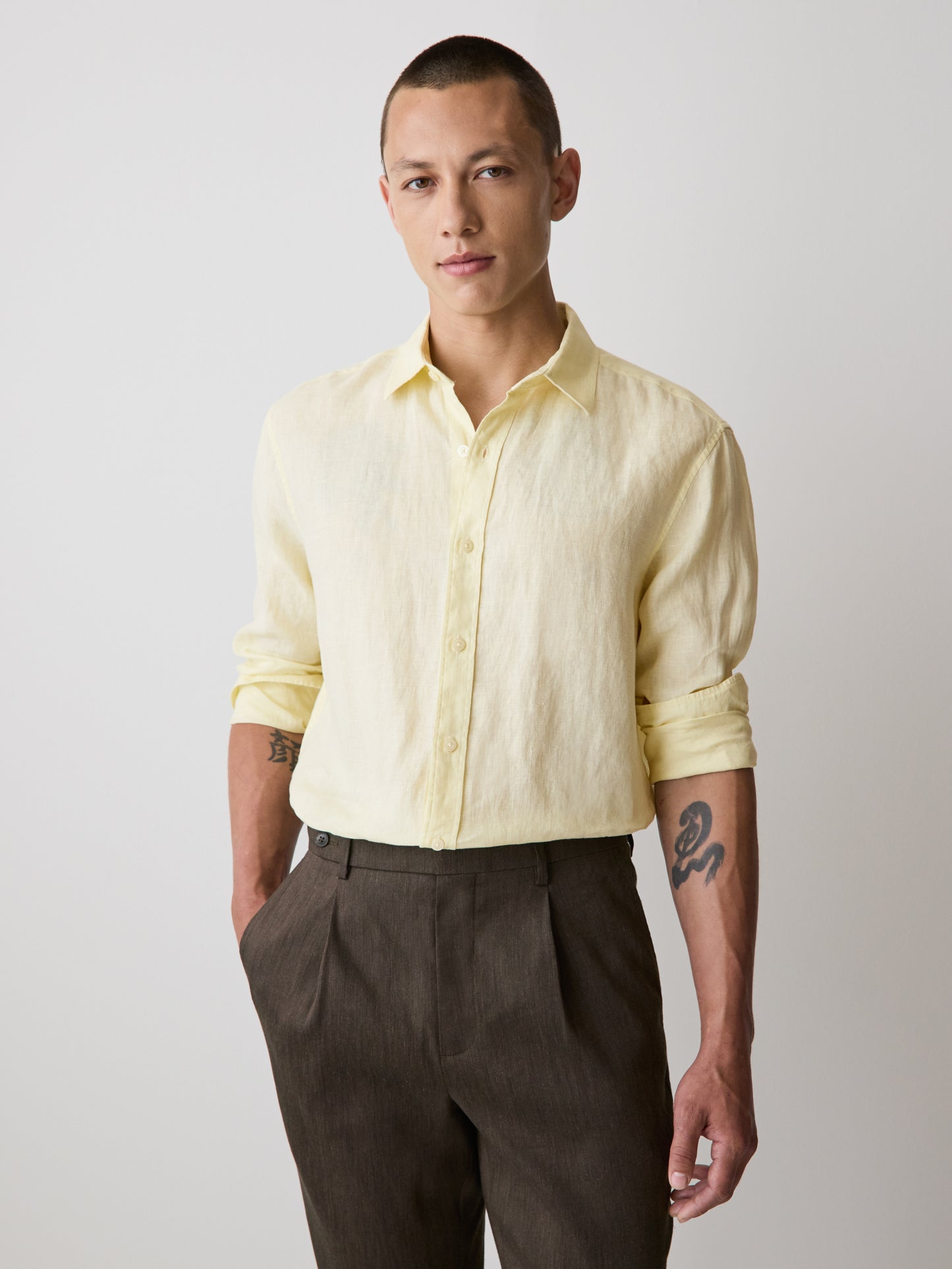 Long-Sleeve Linen Shirt