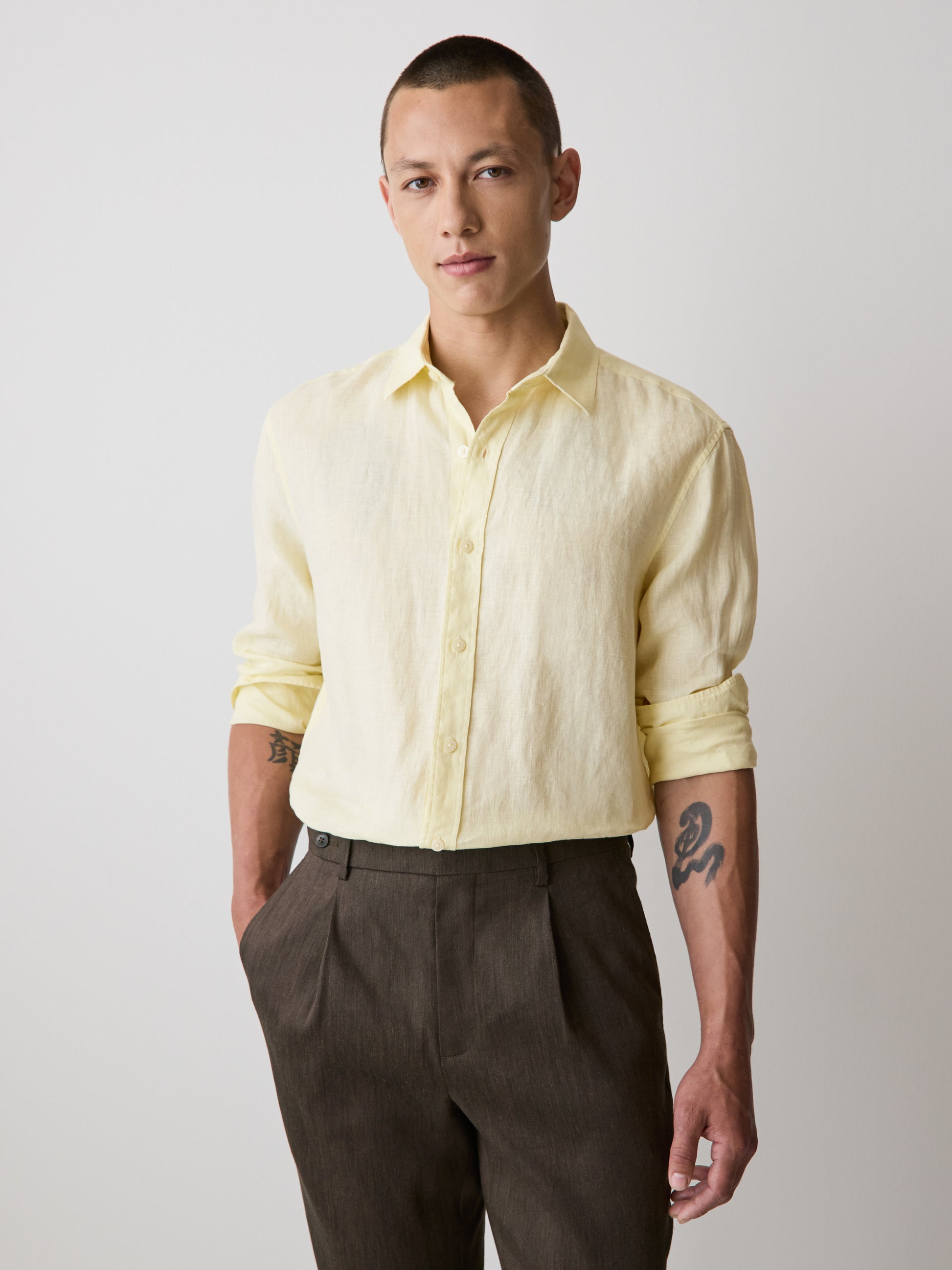 Long-Sleeve Linen Shirt