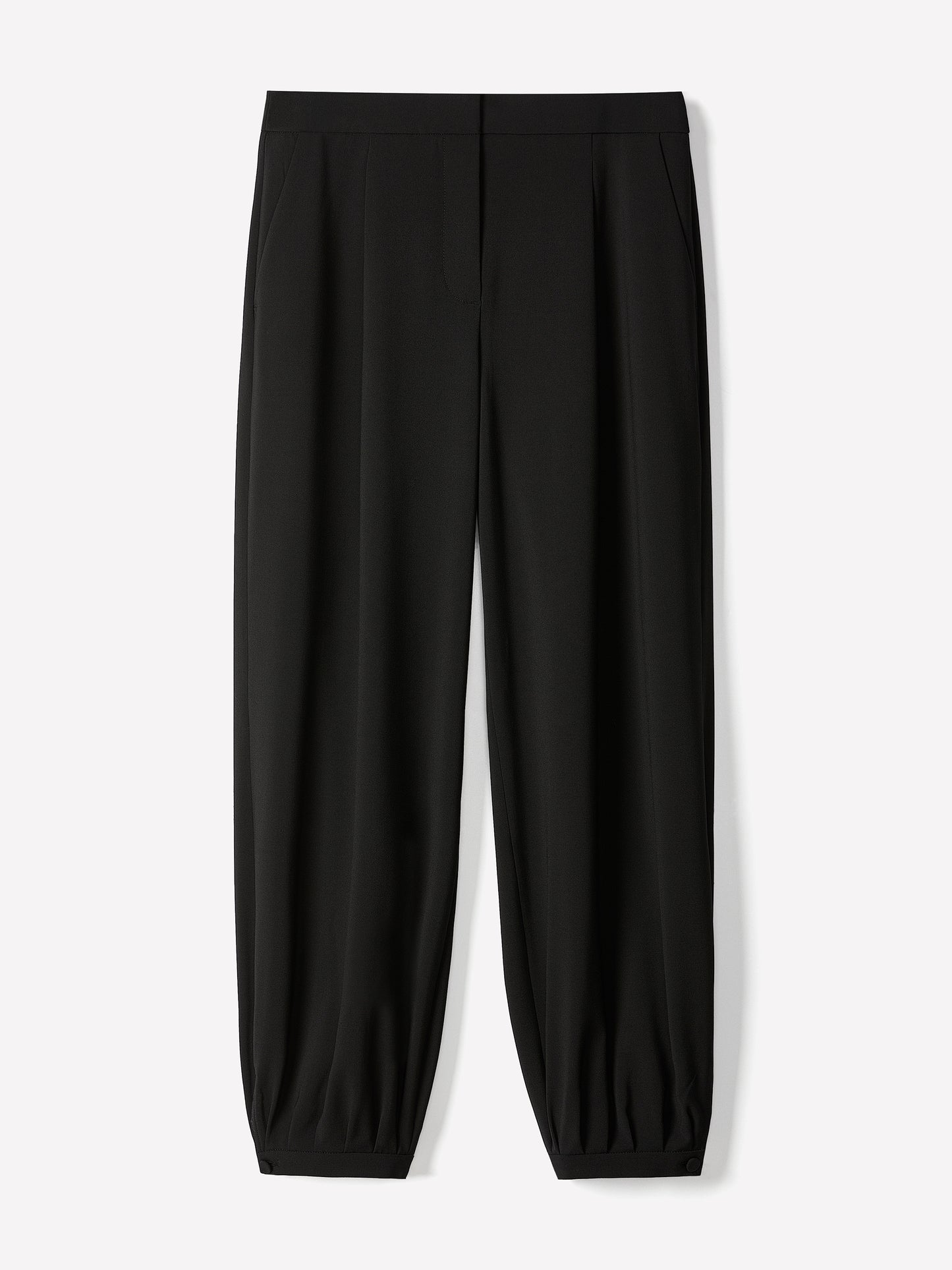 Balloon Fit Stretch Woven Pant Mid Rise