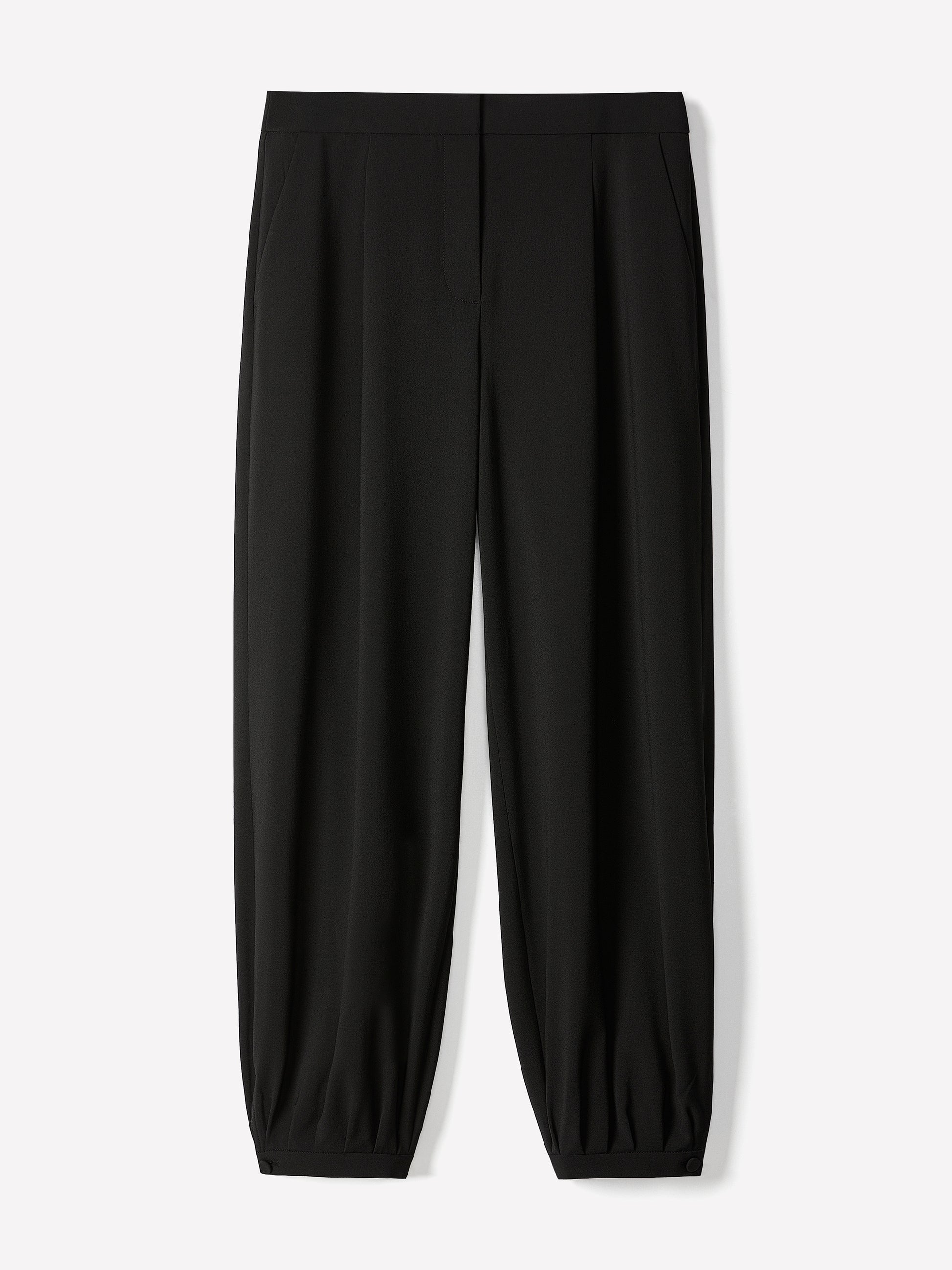 Balloon Fit Stretch Woven Pant Mid Rise