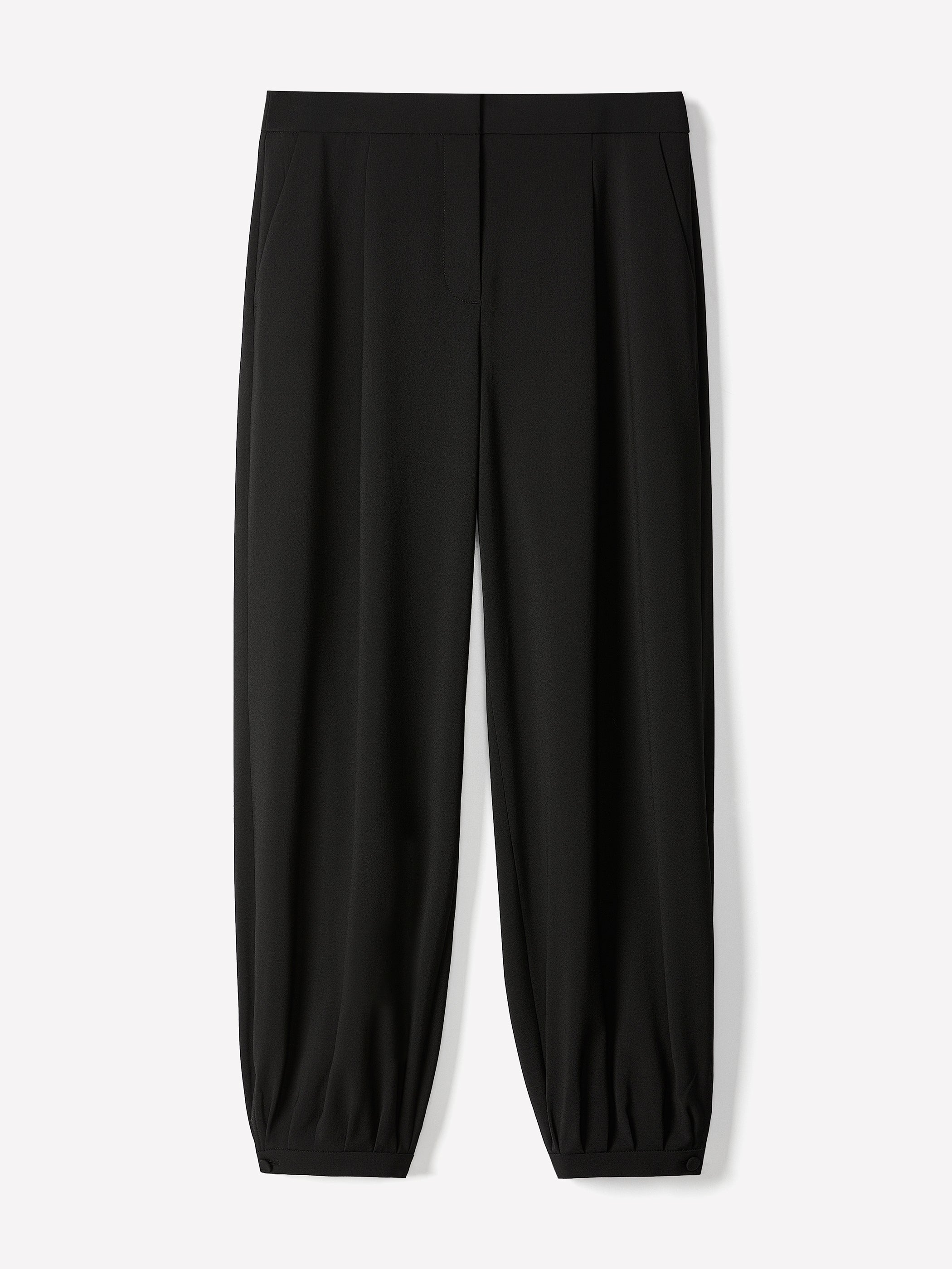 Balloon Fit Stretch Woven Pant Mid Rise
