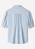 Silky Crepe Short-Sleeve Buttoned-Down Blouse
