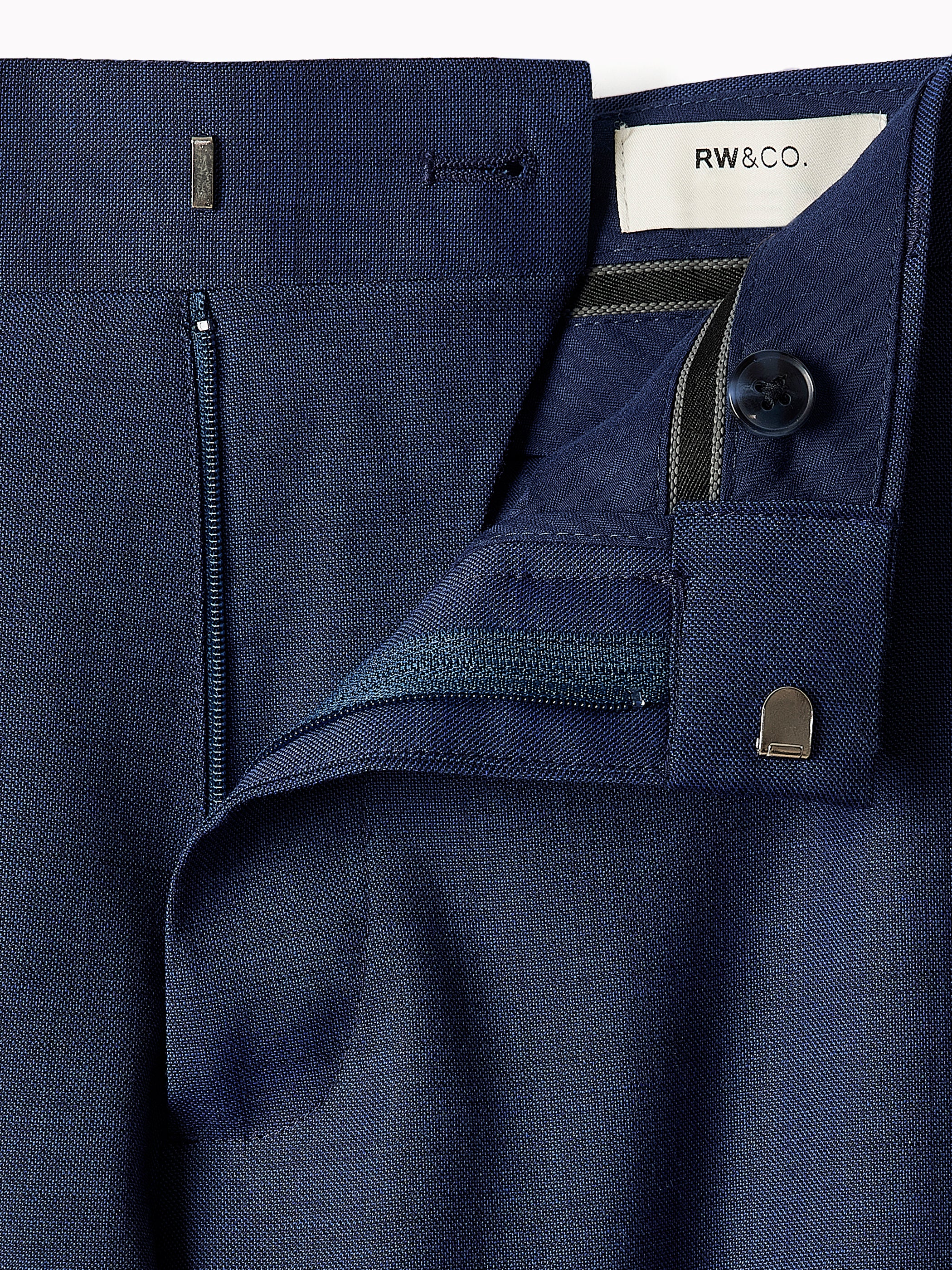 Pantalon de Complet Bleu en Laine à Coupe Ajustée