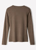 Long Sleeve Knit Pullover Crew Neck Cotton Blend