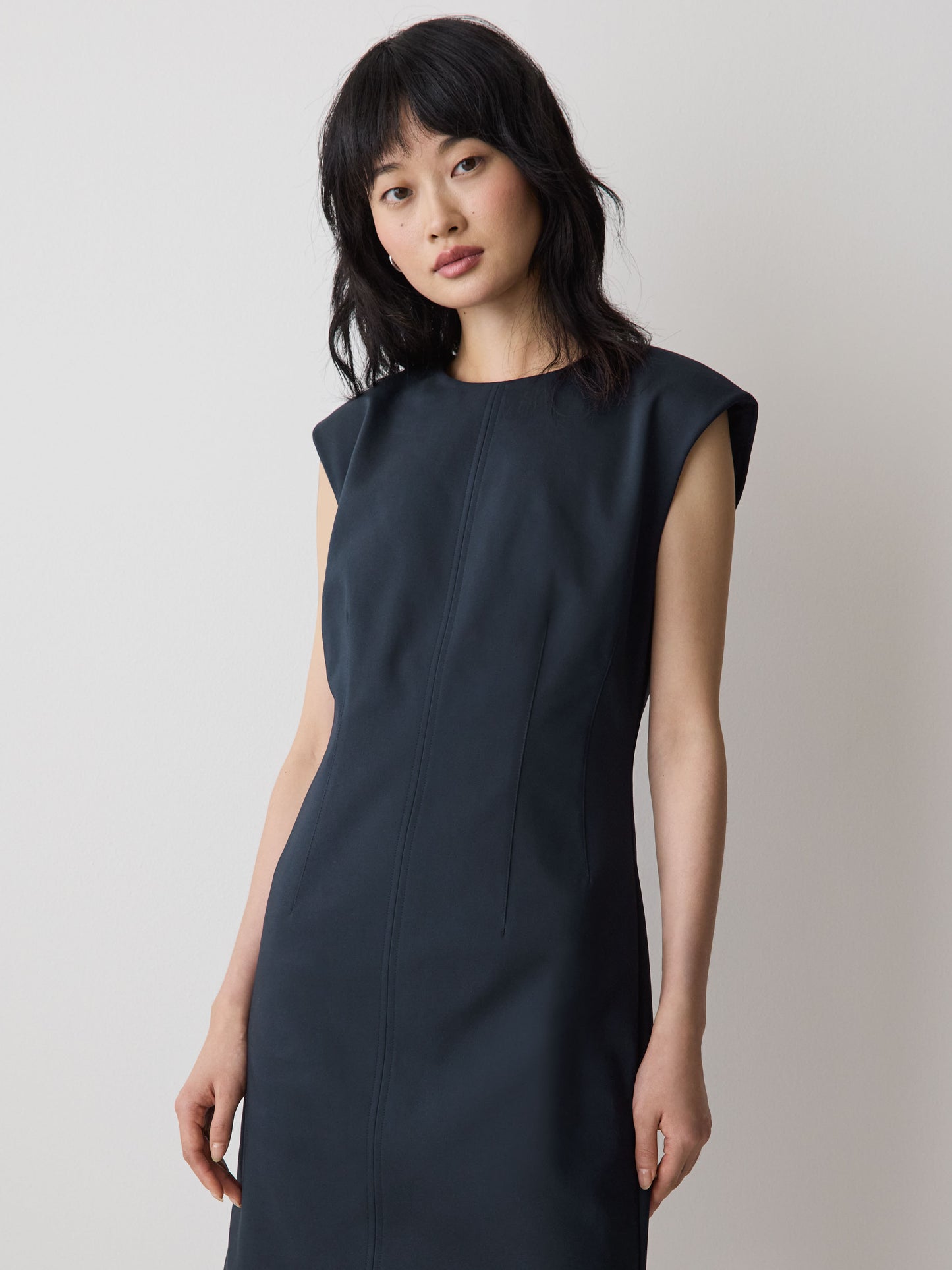 Sleeveless Crew-Neck Mini Dress
