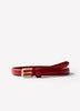 Slim Leather Belt with Square Buckle