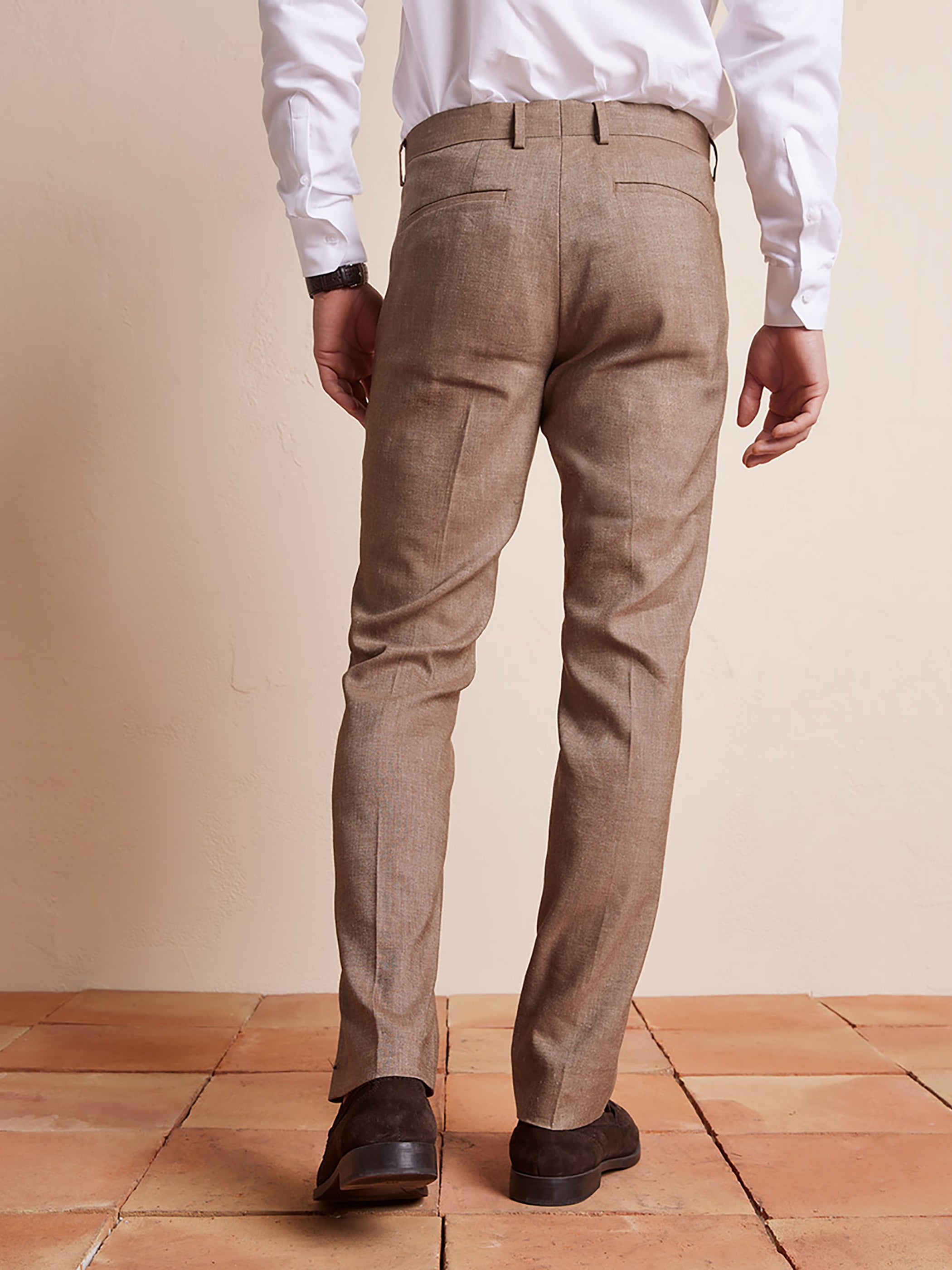 Slim Fit Stretch Linen Suit Pant