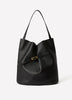Belted Faux Leather Tote Bag