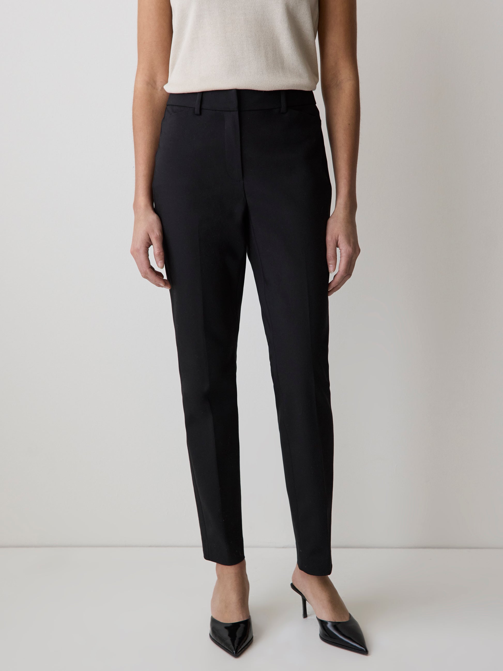 Limitless Black Mid-Rise Slim-Leg Curvy Ankle Pant