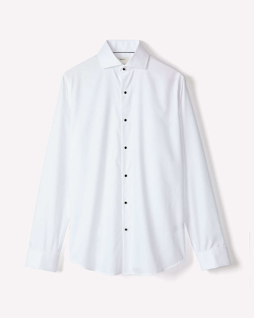 White Tailored Fit Tuxedo Shirt with French Cuffs