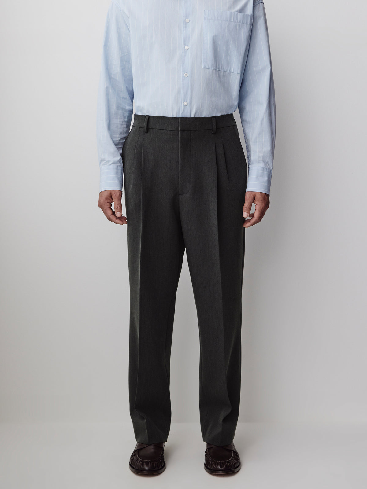 Wide-Leg Pleated Dress Pant