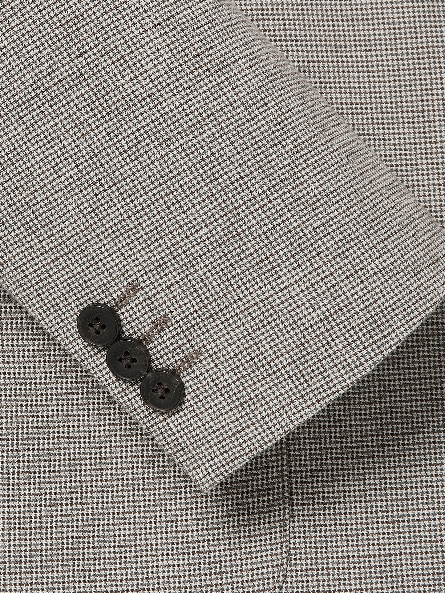 Houndstooth Linen-Blend Blazer