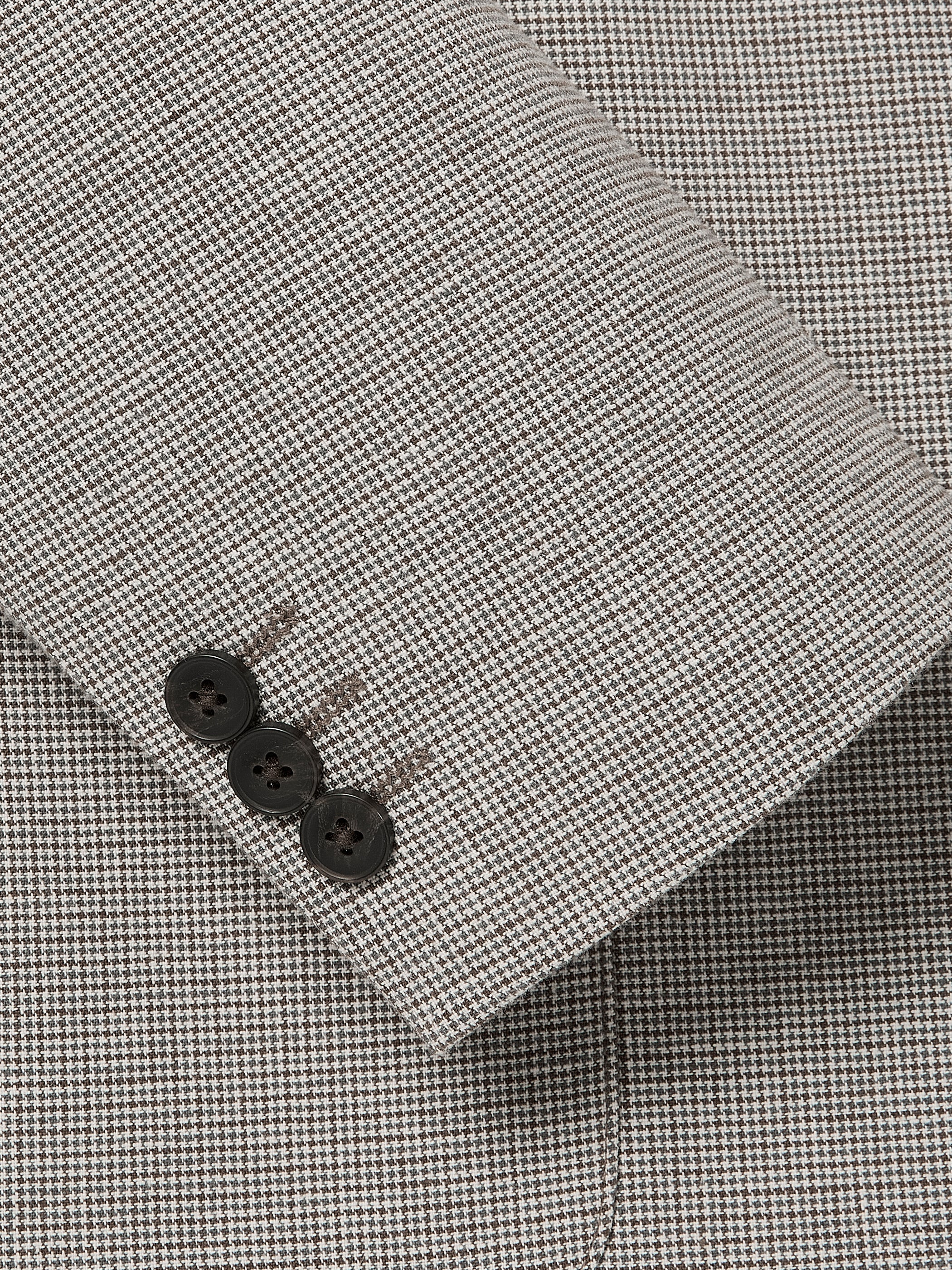 Houndstooth Linen-Blend Blazer