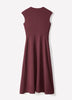 Extended-Sleeve V-Neck Wrap Midi Dress