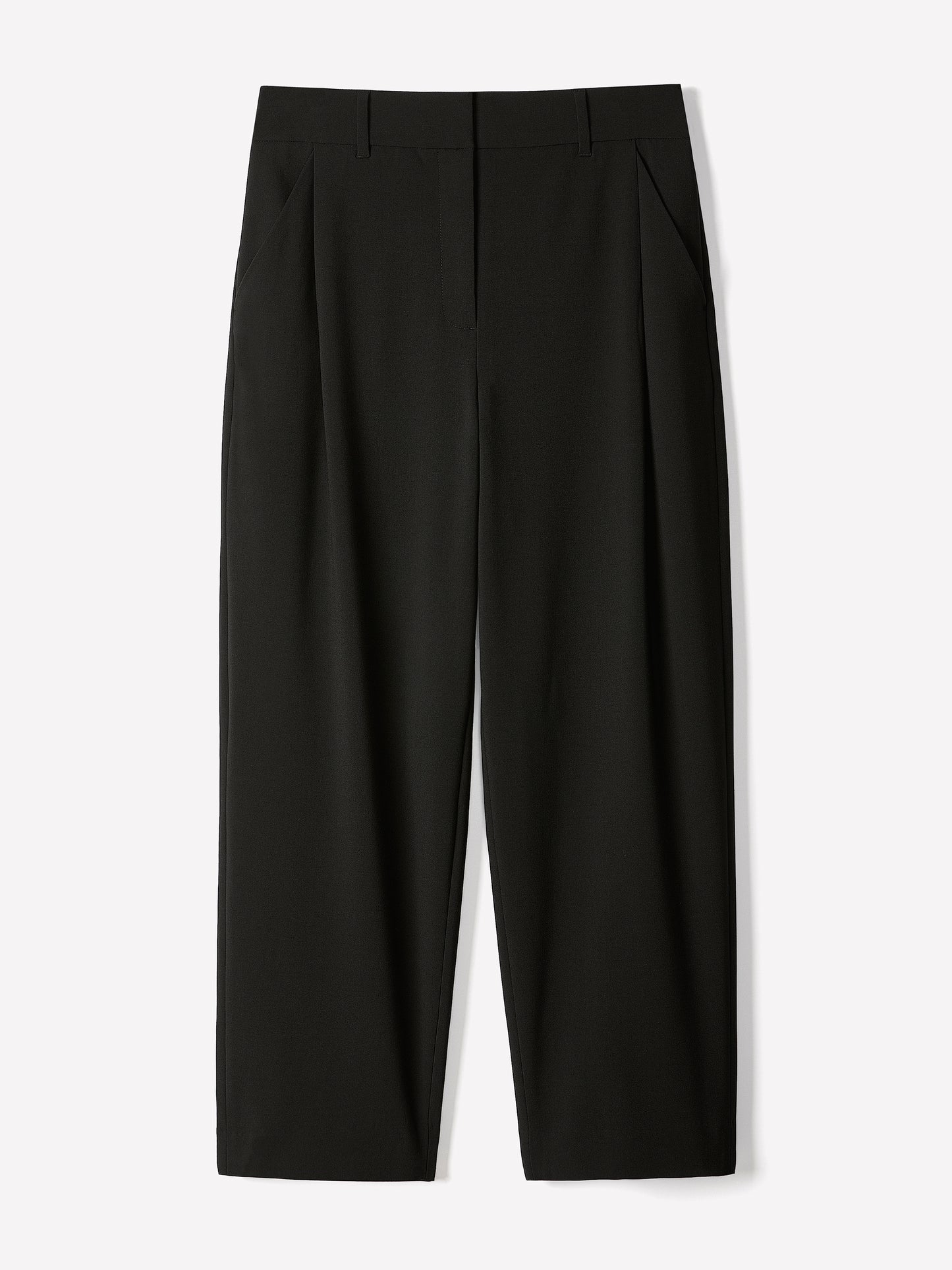 Twill High-Rise Barrel Ankle Pant