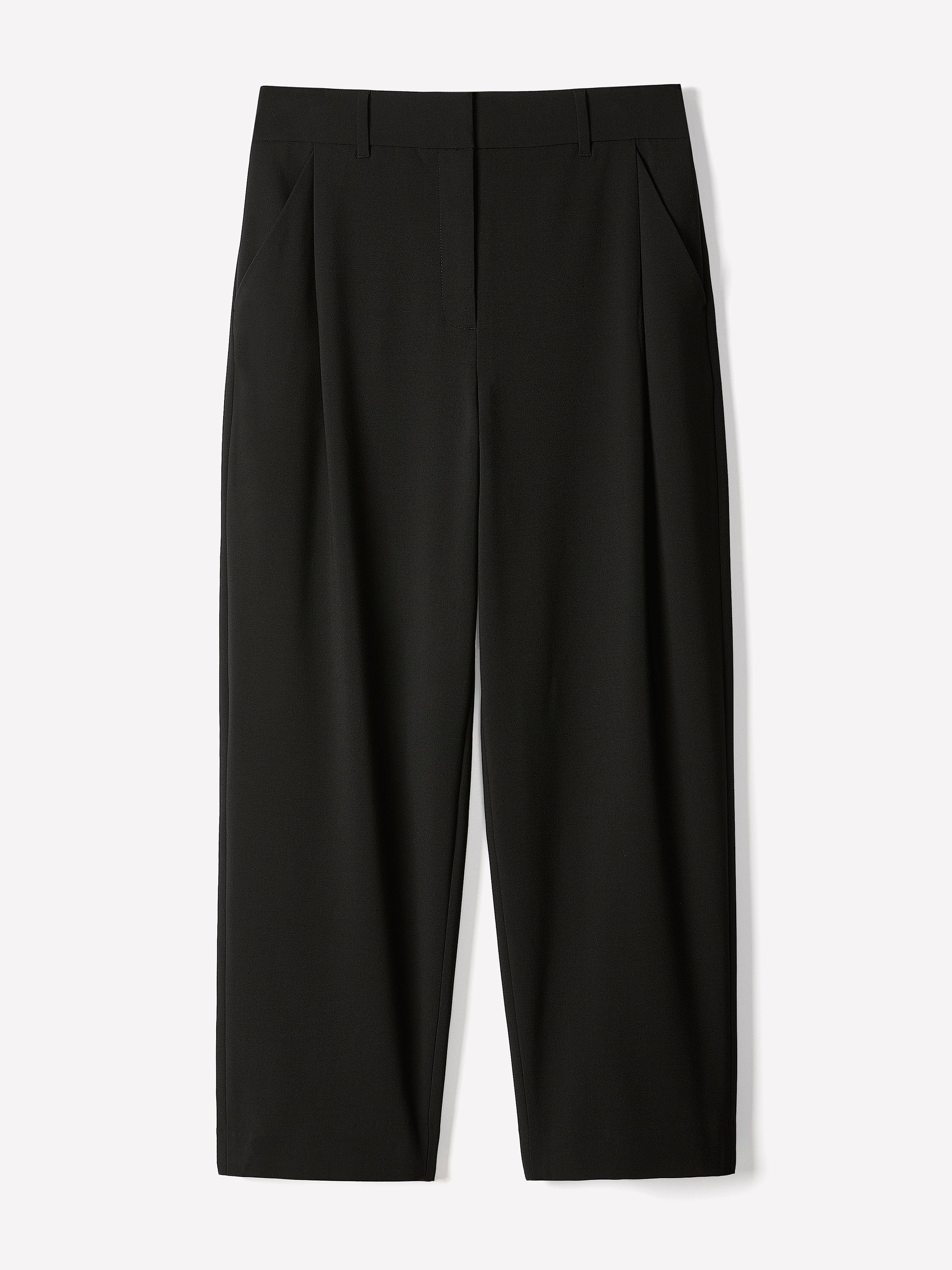 Twill High-Rise Barrel Ankle Pant