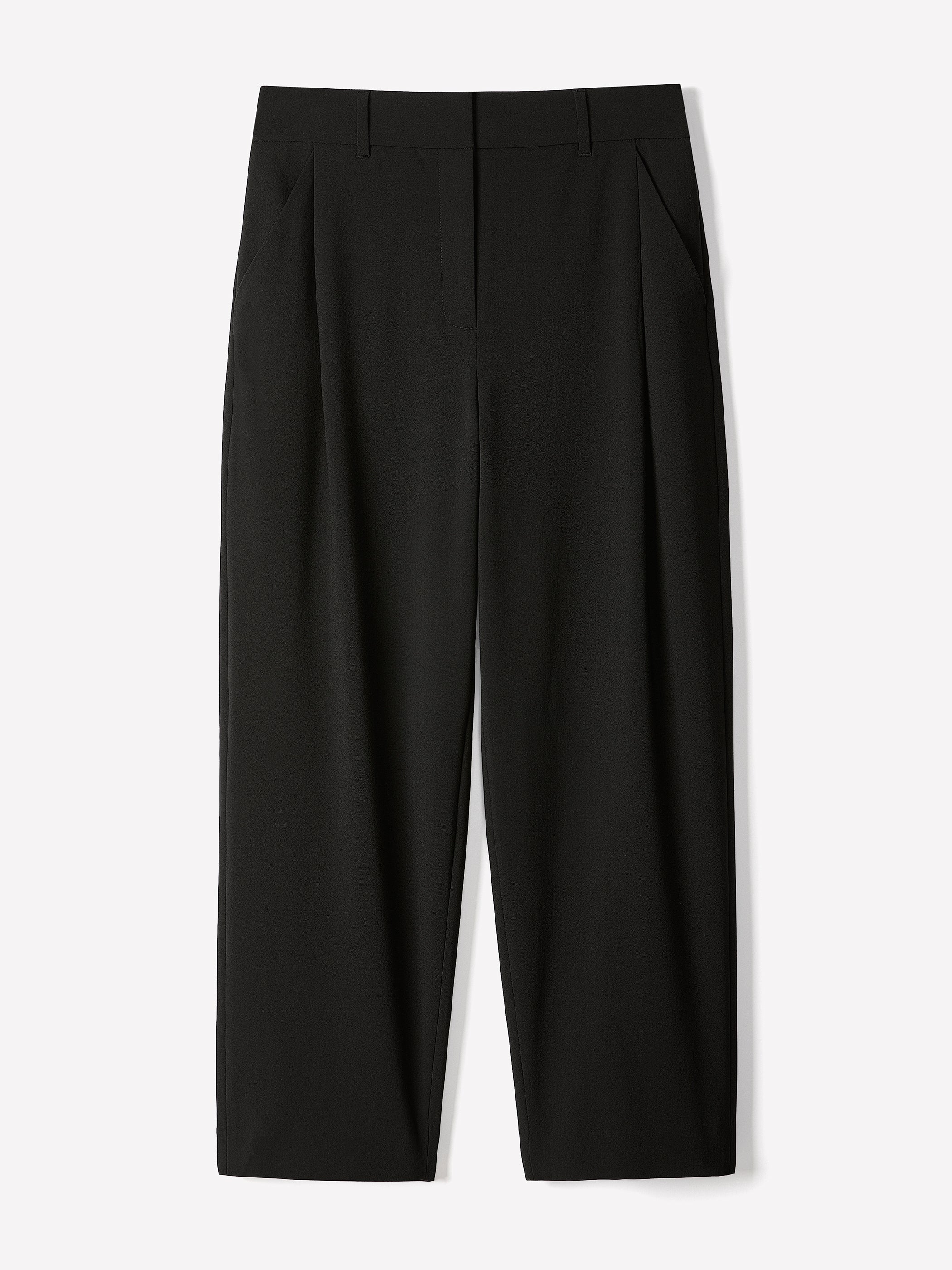 Twill High-Rise Barrel Ankle Pant