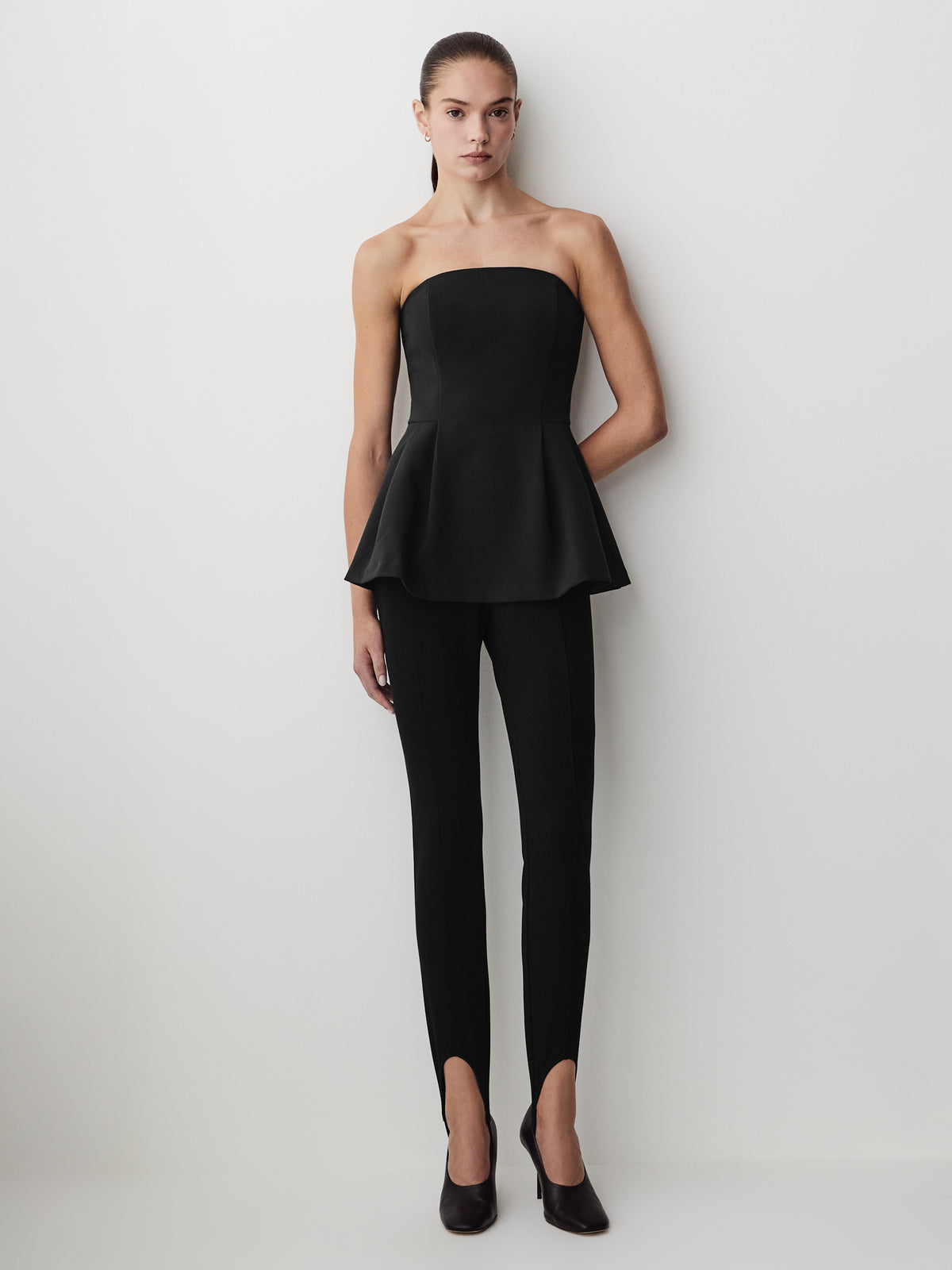Peplum Tube Top Twill Fabric