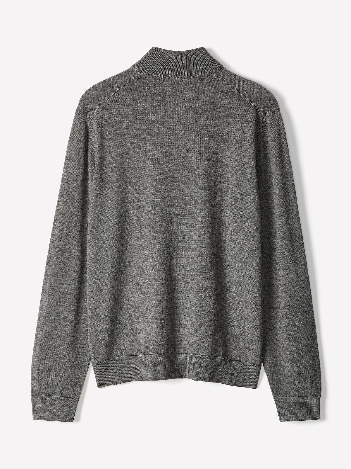 Merino-Wool Half-Zip Mock-Neck Sweater