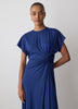 Knit V-Neck Dollman Midi Dress with Silk Blend