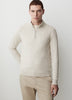 Long-Sleeve Half-Zip Mock-Neck Sweater