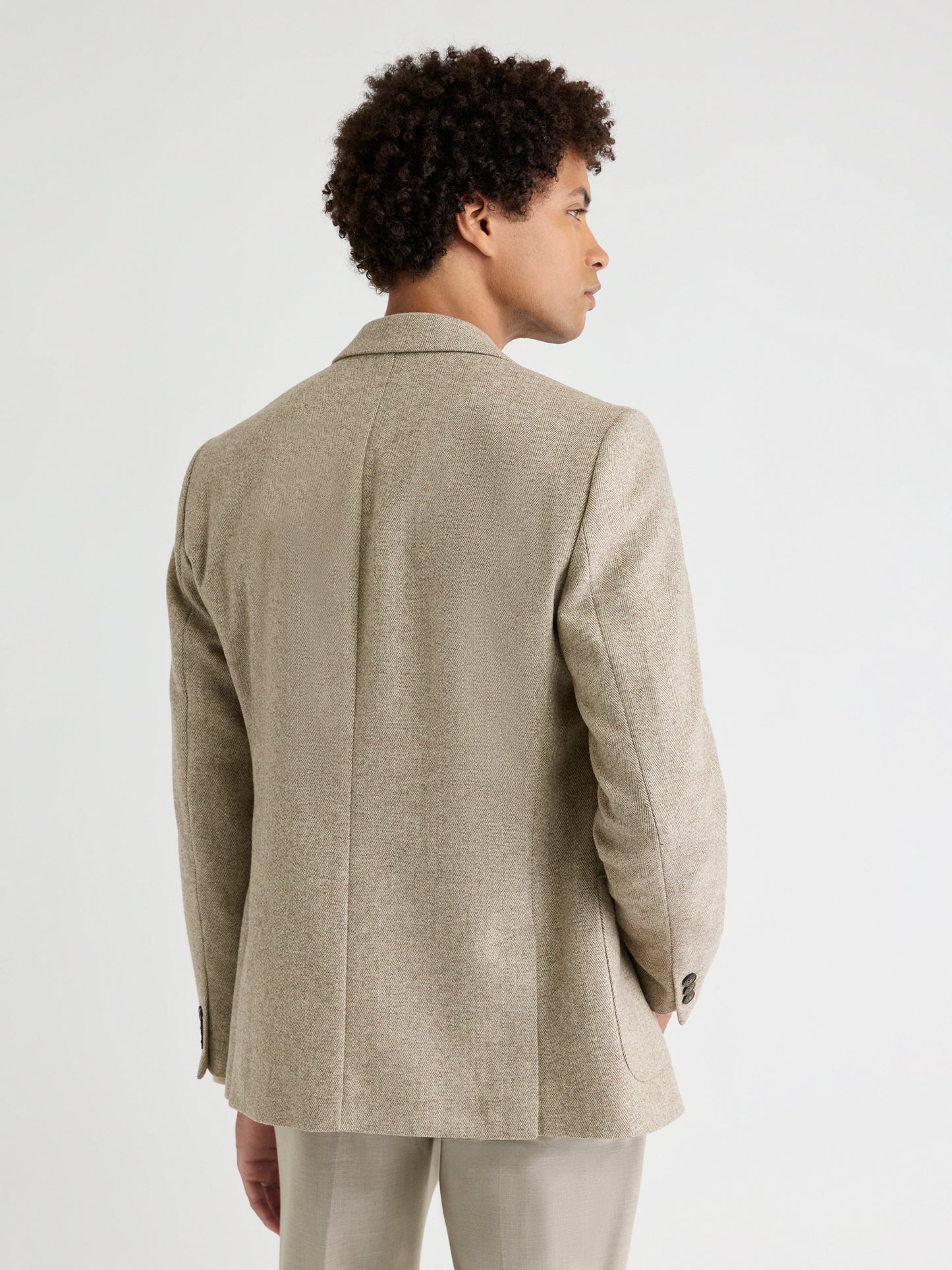 Slim-Fit Herringbone Blazer