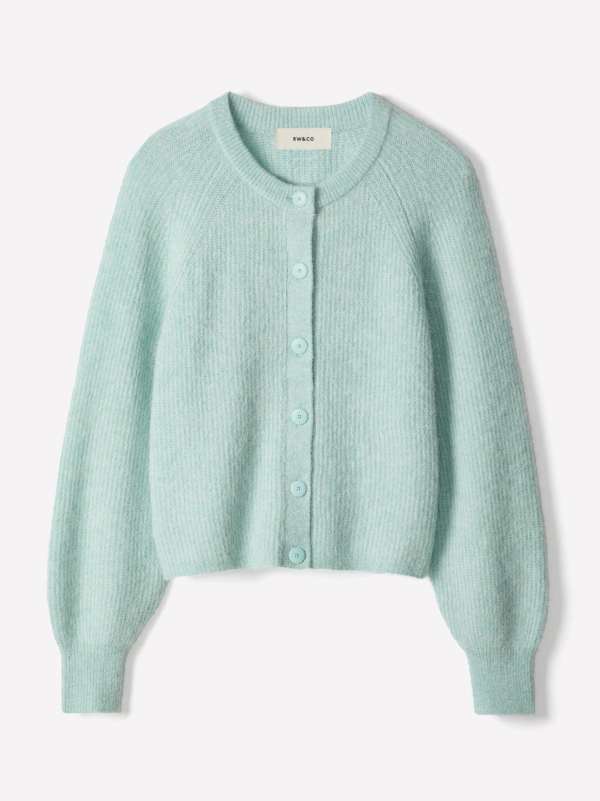 Wool-Blend Long-Sleeve Crew-Neck Cardigan