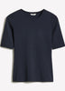 Elbow-Sleeve Crew-Neck Fitted Tee