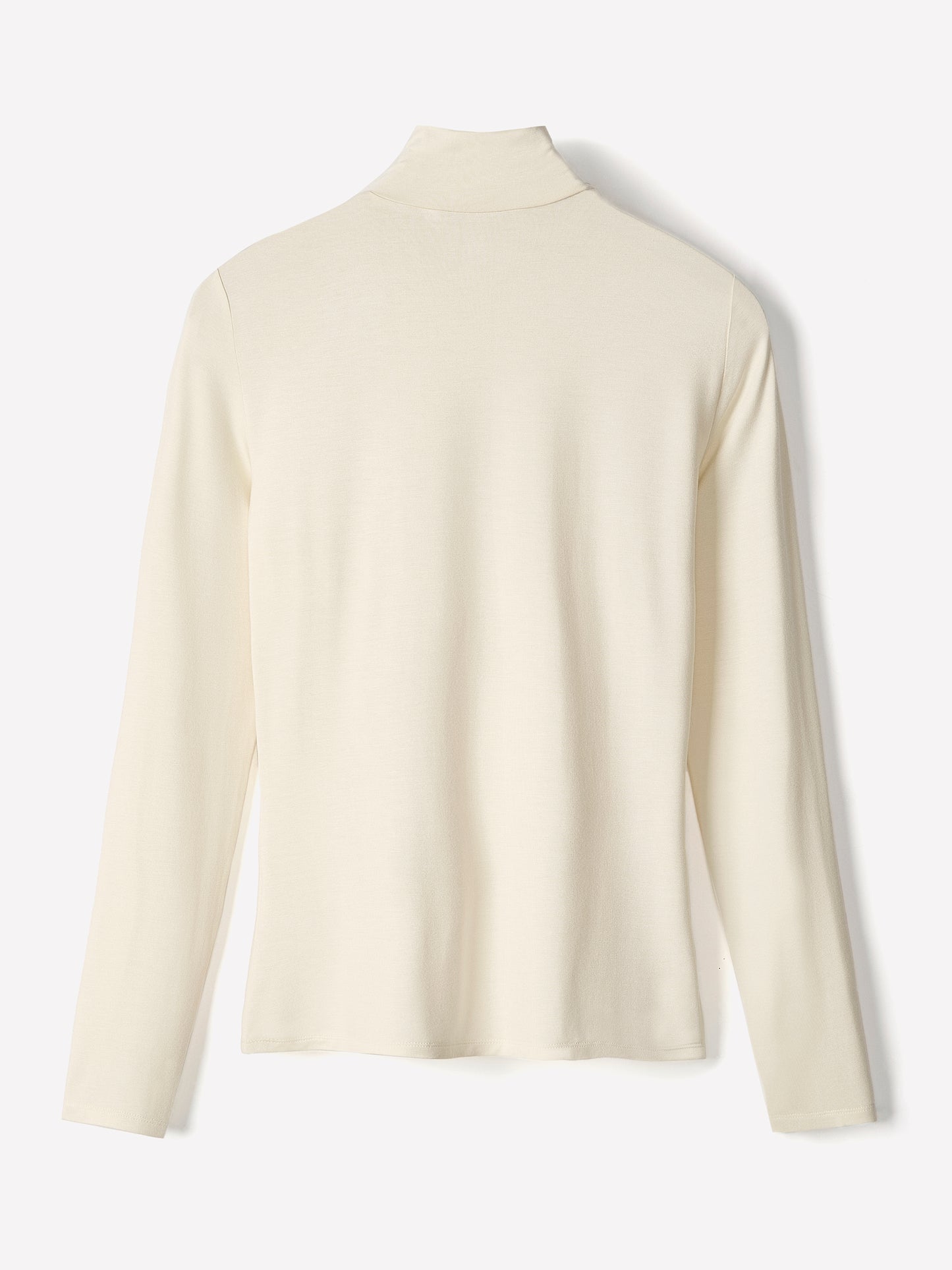 Knit Pullover Fitted Stretch Viscose Mock Neck
