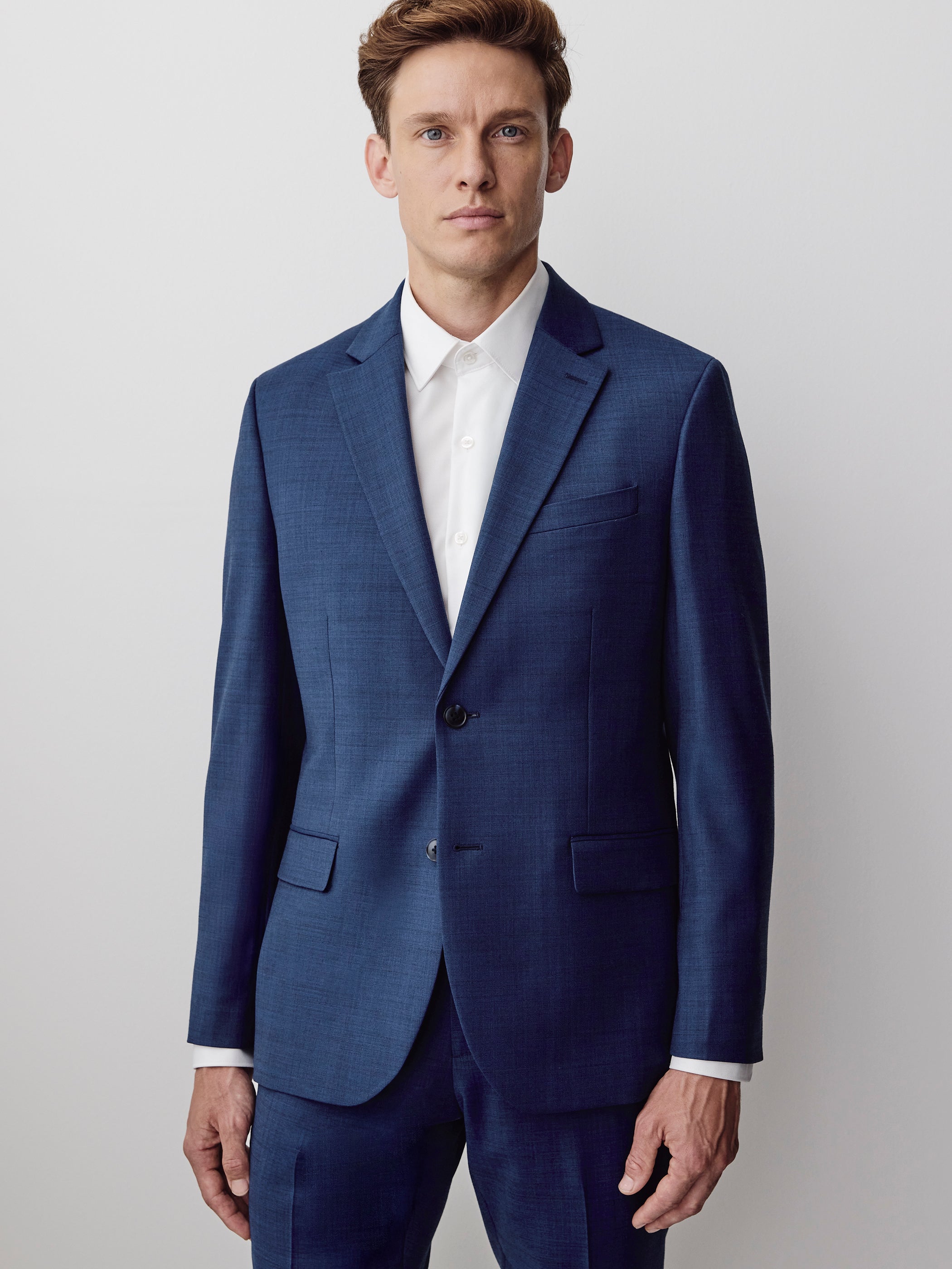 Blue Slim Fit Wool Suit Blazer