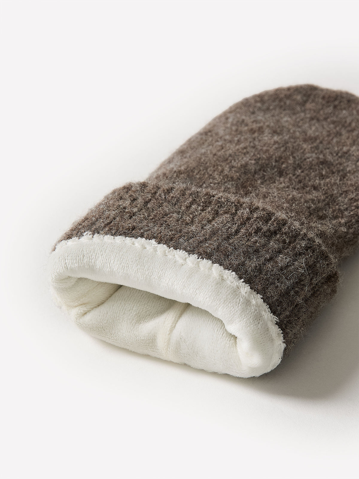 Brushed Jersey Knit Flip Mittens with Wool Blend