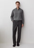 Merino-Wool Half-Zip Mock-Neck Sweater
