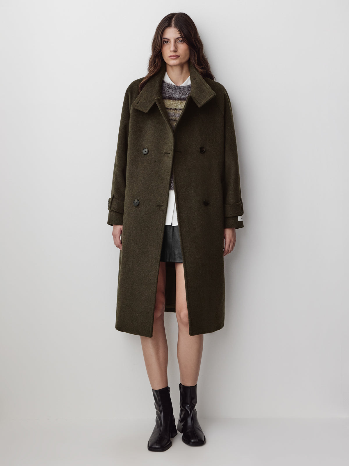Classic Wool-Blend Double-Breasted Coat