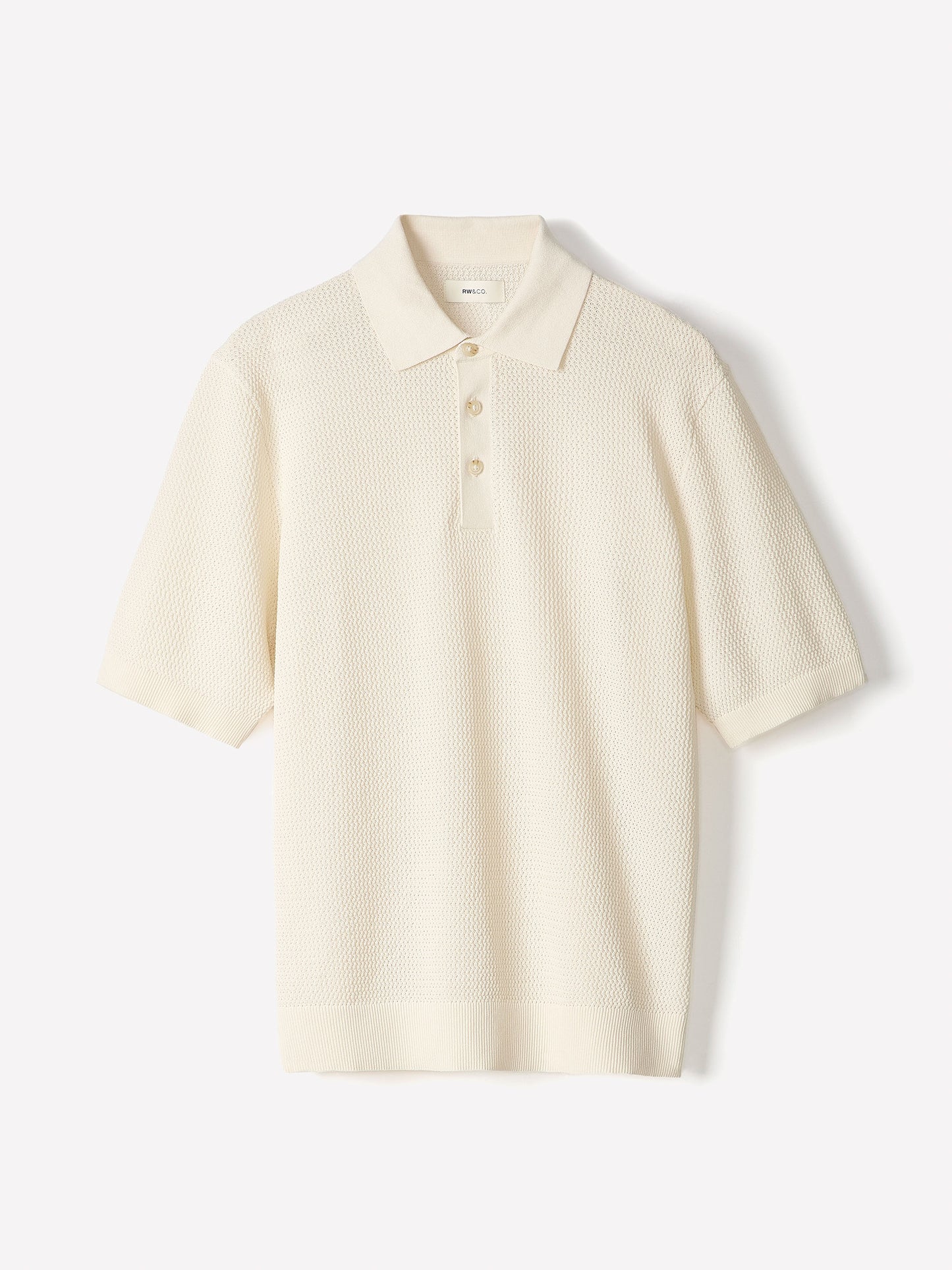 Textured Short-Sleeve Polo Sweater
