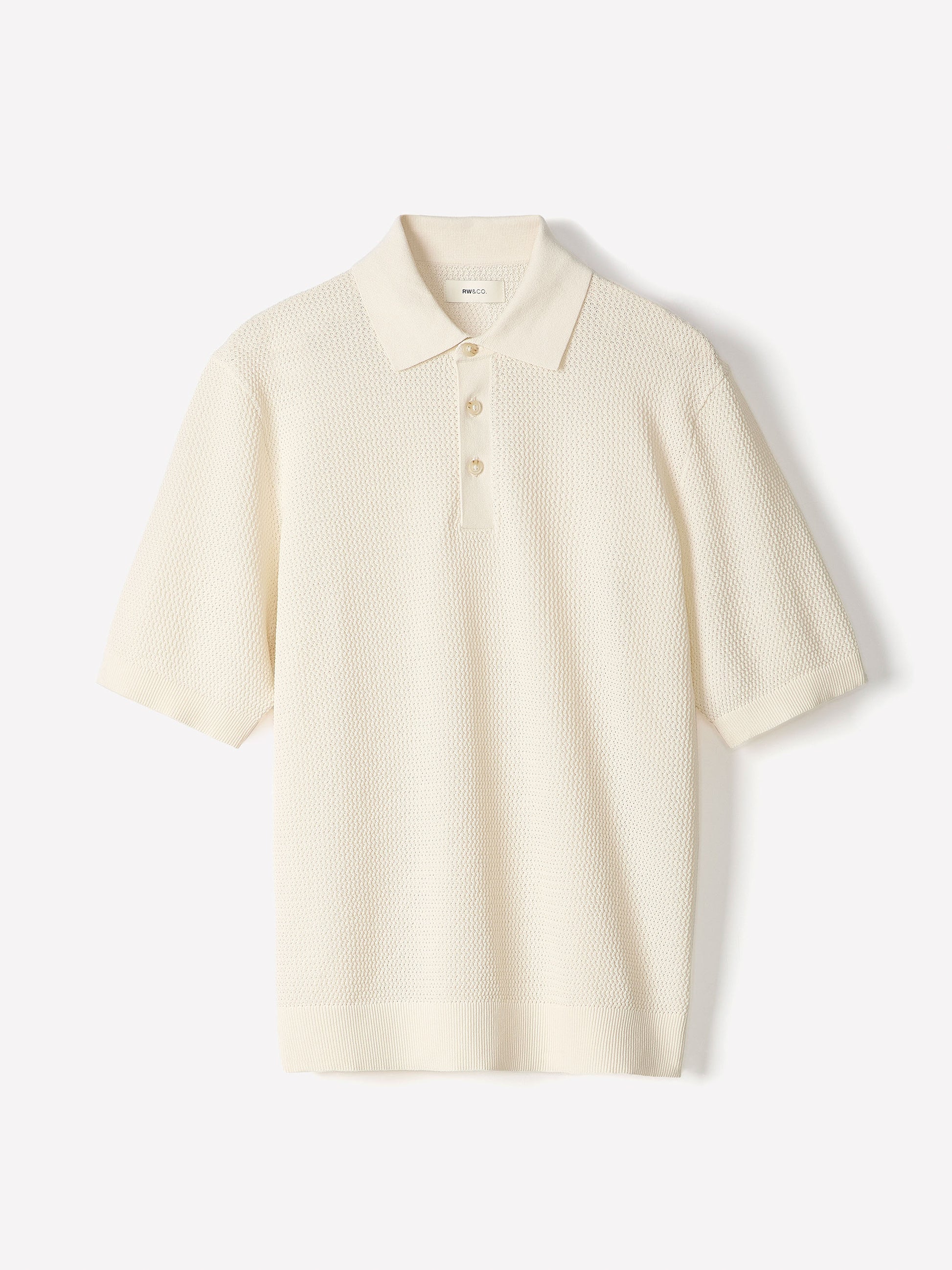 Textured Short-Sleeve Polo Sweater