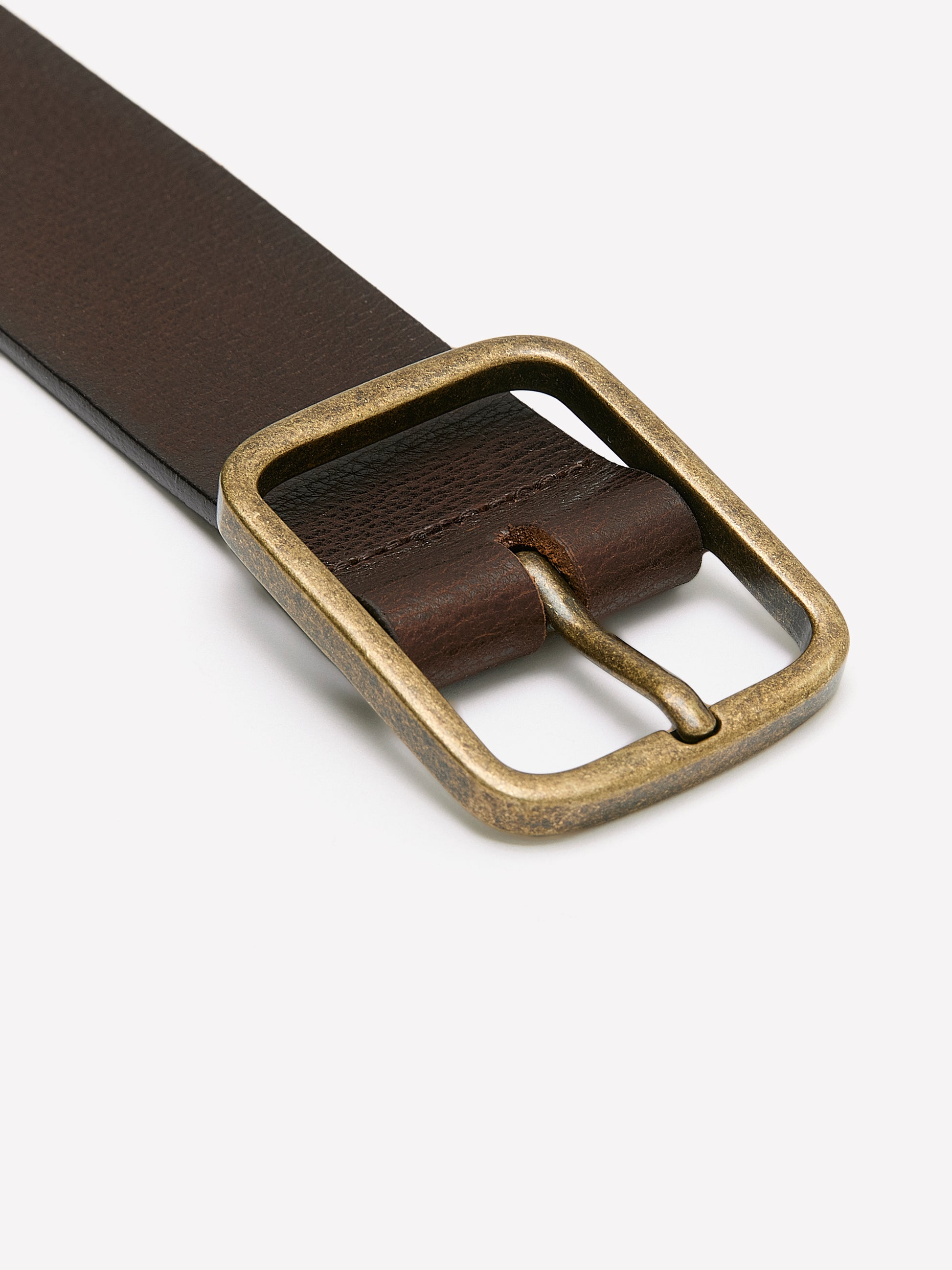 Leather Belt with Heritage-Brass Buckle