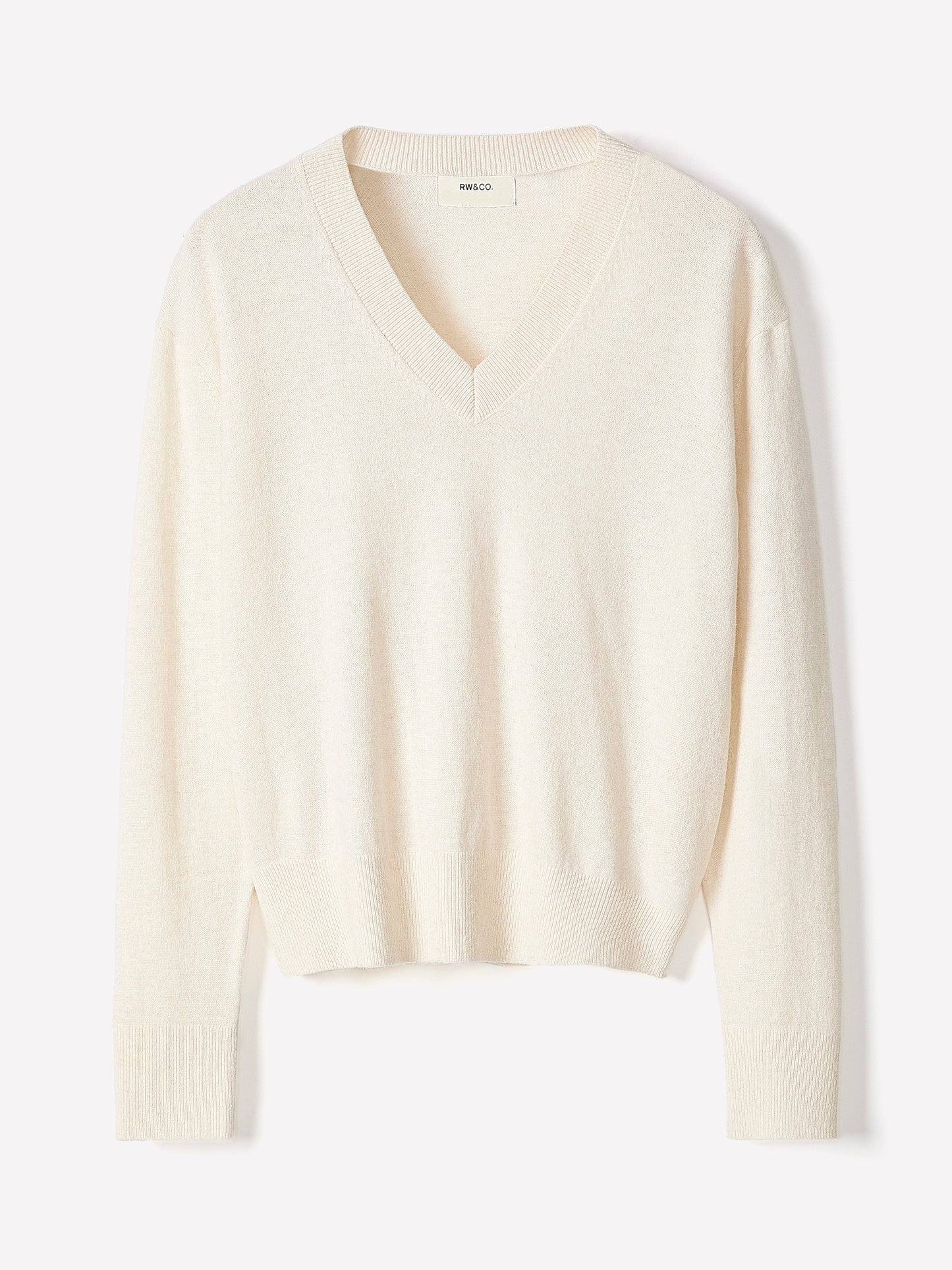 Merino Wool V-Neck Drop Shoulder Sweater