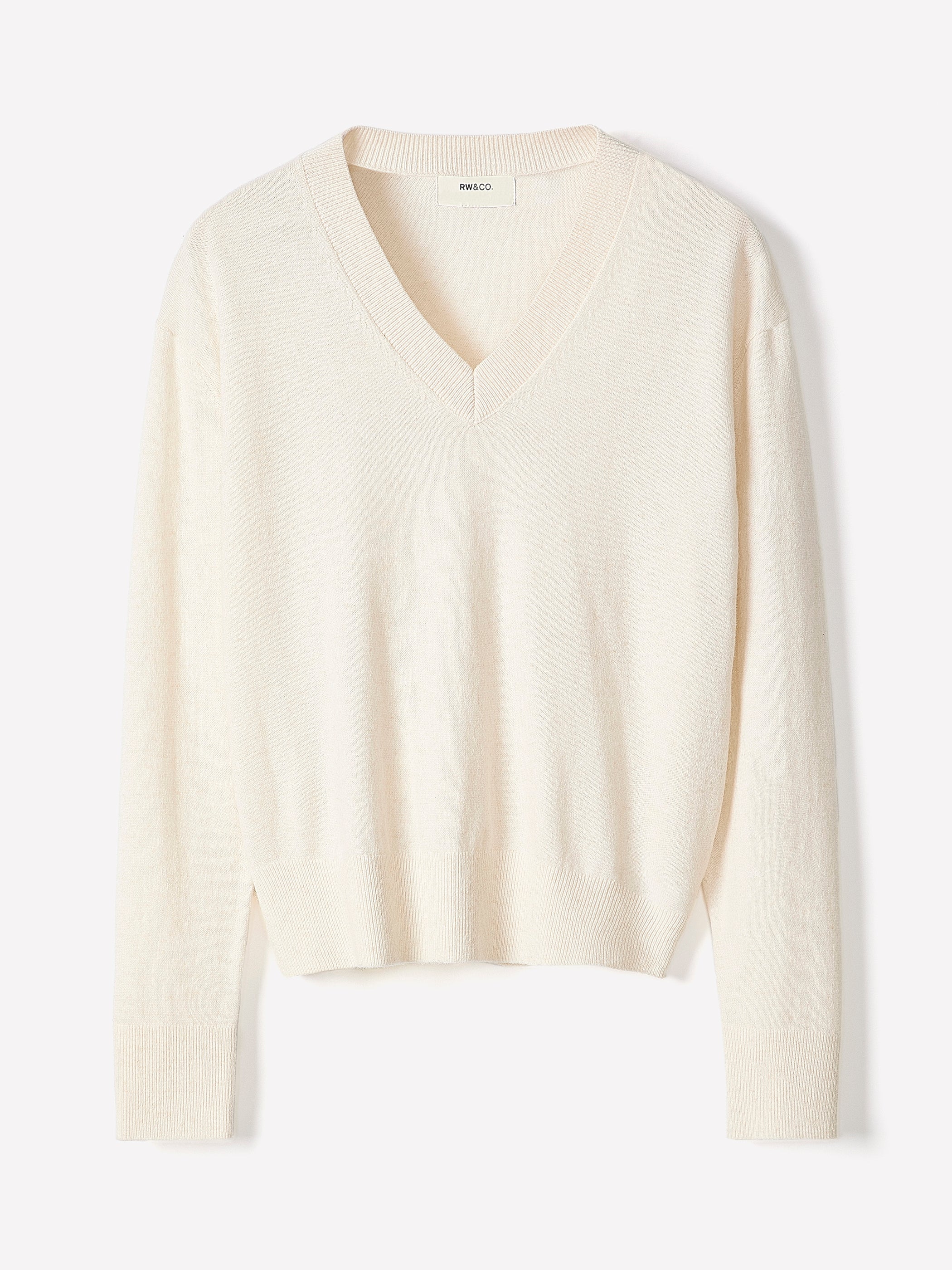 Merino Wool V-Neck Drop Shoulder Sweater