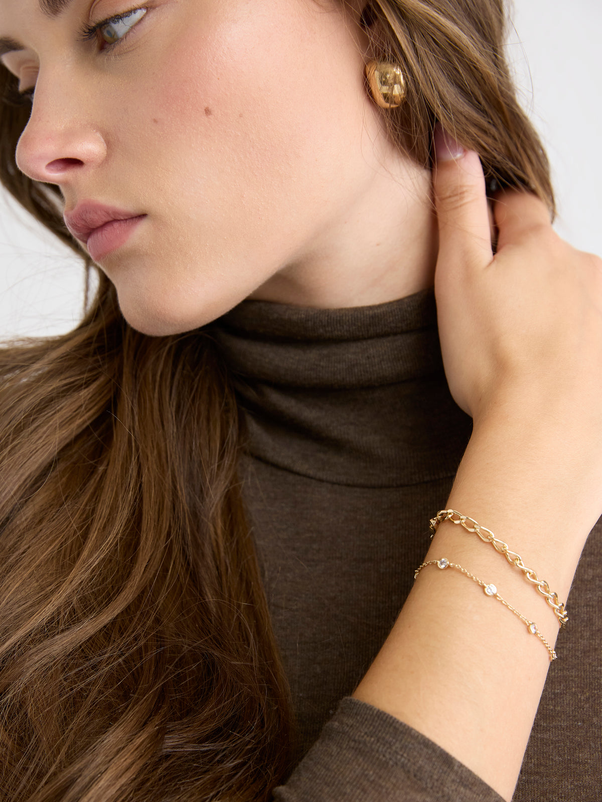 Golden Chain Bracelets - Set of 2
