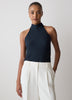 Woven Silky Crepe Halter Blouse