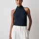 Woven Silky Crepe Halter Blouse