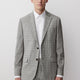 Slim-Fit Checkered Grey Suit Blazer