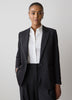 Black One-Button Wool-Blend Blazer