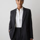 Black One-Button Wool-Blend Blazer