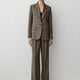 Plaid Relaxed-Fit One-Button Blazer