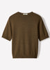 Knit Cotton Blend Funnel Neck Sweater